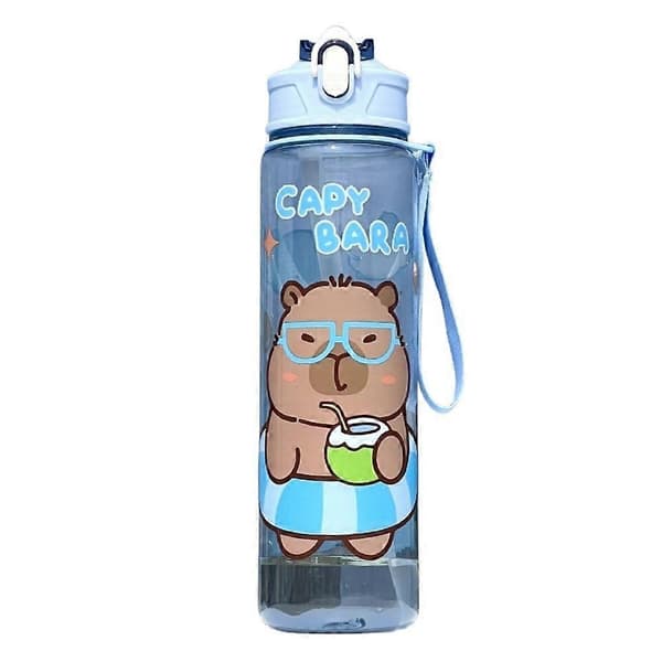800 ml tecknad Capybara vattenflaska plast vattenkopp bärbar stor kapacitet Blue