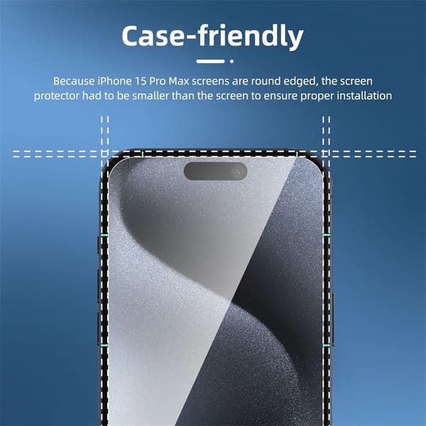 2-pack iPhone 16 Pro Full Coverage Screen Protector HD Tempered Glass transparent