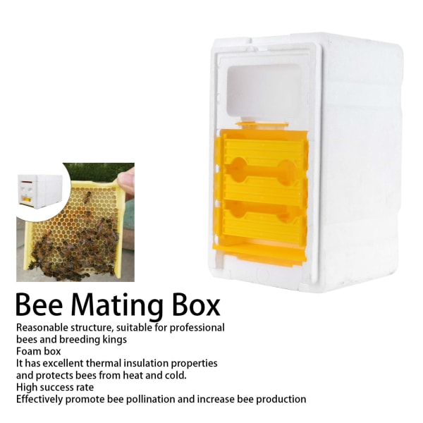 Mini bikupa drottningbi parningslåda pollinering hög densitet skum biodling utrustning(24x15x16.5cm)