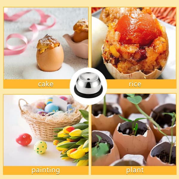 Svart eggestanser, manuell eggeskallstanser i rustfritt stål, eggplukker/separator/visp med plastbase