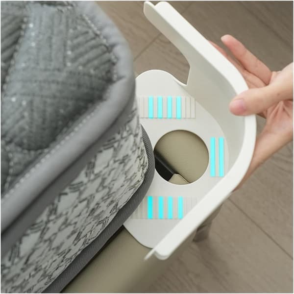 The sheet holder is easy to install, and all sheet sizes (grey) come with non-slip sheet straps.