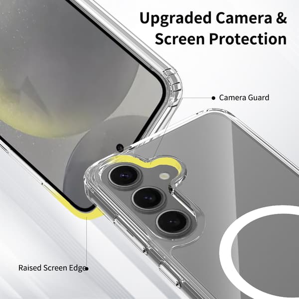 Galaxy S25 Plus Magnetic Phone Case Magsafe Compatible Transparent transparent
