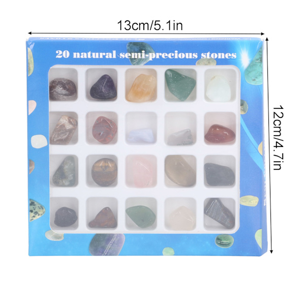 20 sorters kristall ädelstenar prydnad färgglad meditation Feng Shui dekoration för barn lärare