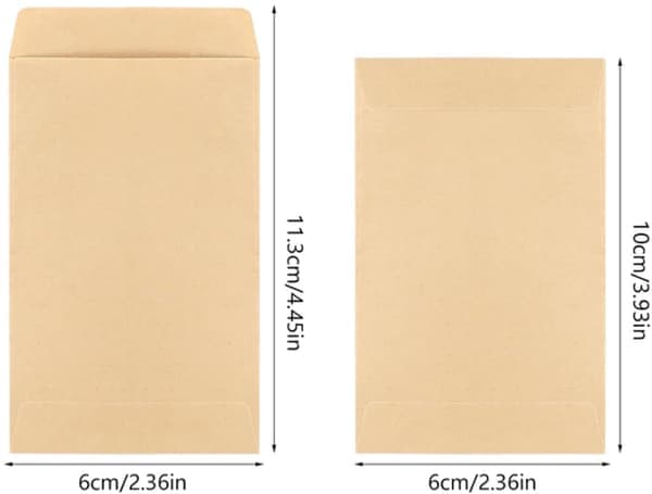 100-pack papperspåsar - mini kraftpapperspåsar - 10x6 cm - rivtåliga - kraftpappersfröpåsar