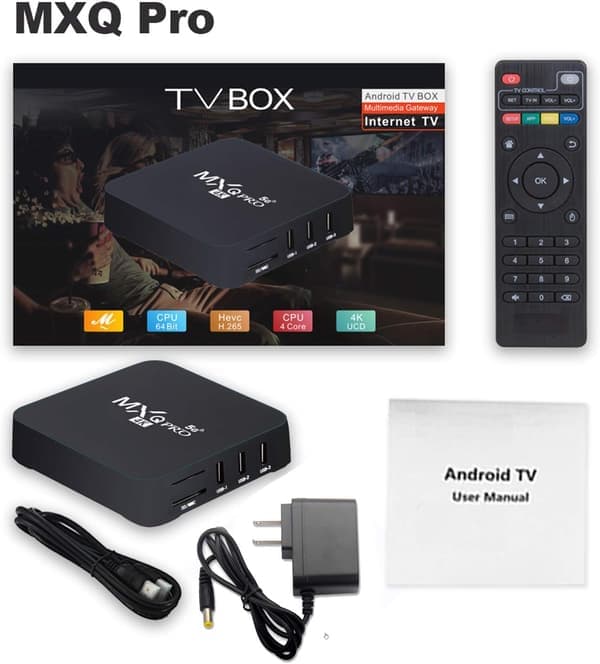 5G MXQ PRO 4K TV BOX Android 10.1 Quad Core Smart Media Player Uppgraderad Ram 4GB ROM 32GB