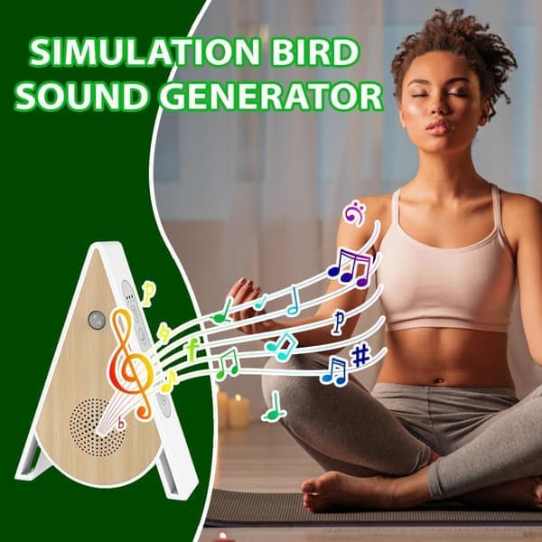 Singing Bird Box, White Noise Nature Sound Box with Motion Sensor, Portable Bird Chirping Box Relaxation Tool with 15/30/60 Minute Timer