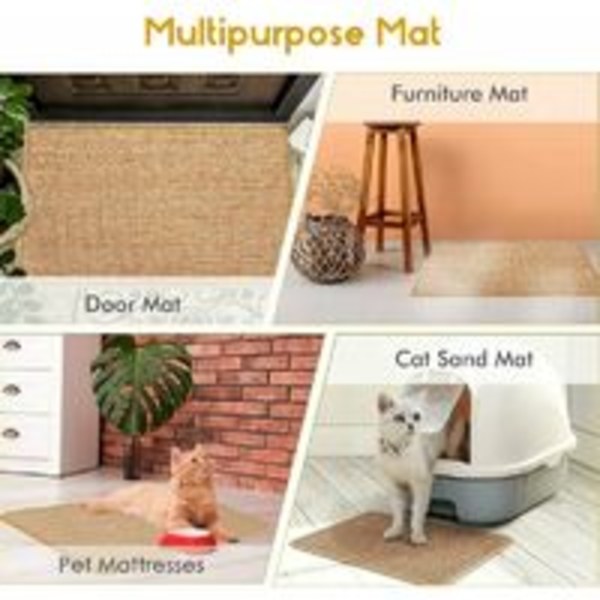 Katt Repmatta, Naturlig Sisal Repmatta Repbräda Husdjur Repdyna Halkfri Katt Repleksak Katt Kloklippning Leksak (30 40cm) ZHUOXAUN