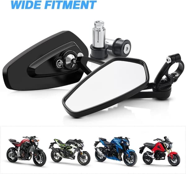 Motorcykelspejle - 7/8\" (22mm) Styr-endebakspejle Kompatible med de fleste