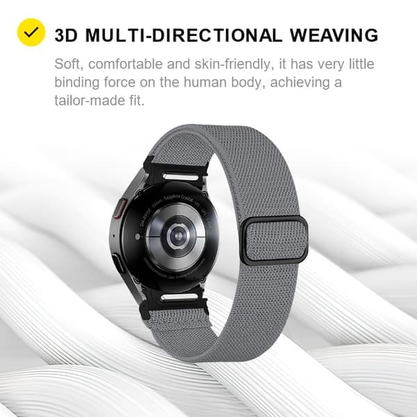 Samsung Galaxy Watch 6-armband med justerbart spänne, mörkgrå