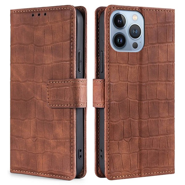 iPhone 14 Pro Fodral Krokodilmönster Brun