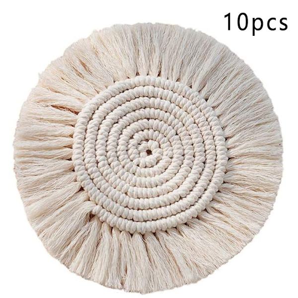 2-delad handgjord macramé-underläggsset, handvävd placemat, bohemisk ren underläggsbordsdekoration används i kök, sovrum, kafé