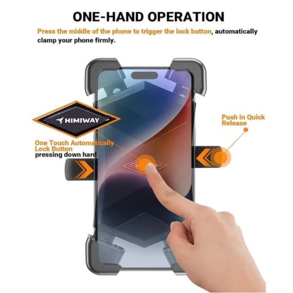Cykeltelefonhållare 360° roterbar One-Touch Auto Lock
