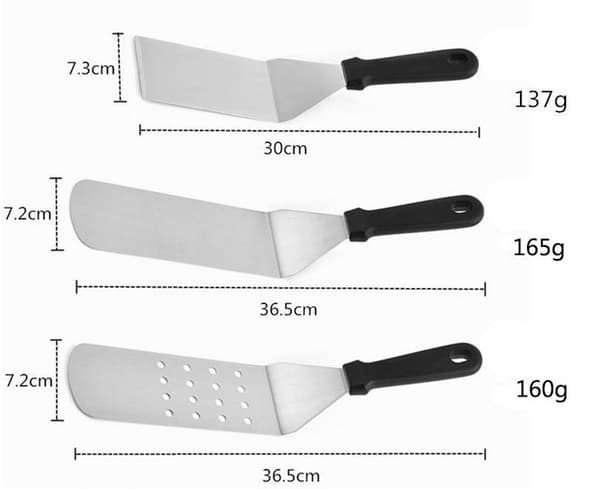 Maple Rustfri Grill Udendørs BBQ Køkken Spatel Teppanyaki-Spatel-6stk