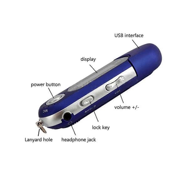 Bærbar USB MP3-afspiller Musikafspiller Digital LCD-skærm Sort