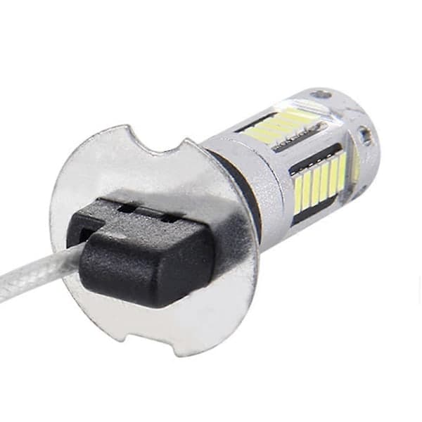2 stk H3 10W 30 SMD-4014 LED tåkelys for bil, DC 12V hvitt lys White Light