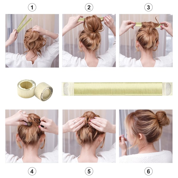 3 st magiska hårbulletillverkare, Donut Bun Maker för hår, French Twist Bun Shaper hårverktyg för kvinnor