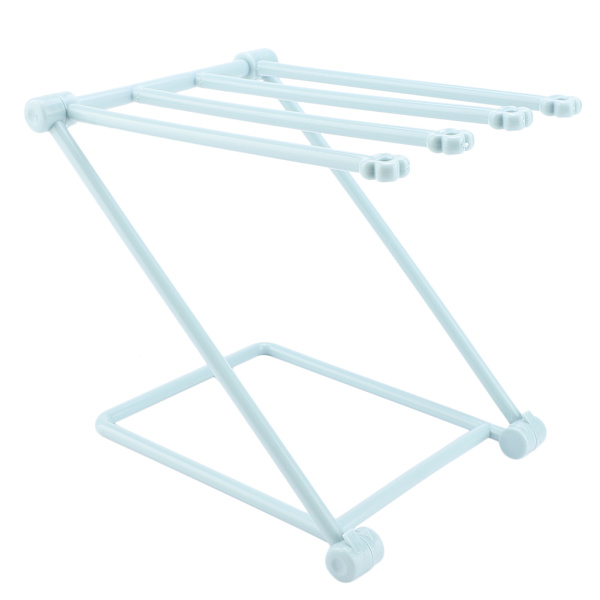 Plast tjock stabil hopfällbar handduksställ disktrasa rack organizer hållare kök(blå)