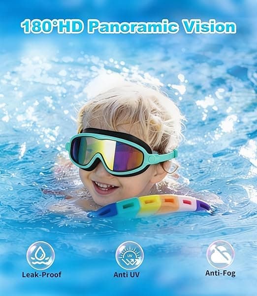 Simglasögon 2-pack Anti-Fog UV-skydd Poolvatten Barn Simglasögon för 3-15 år
