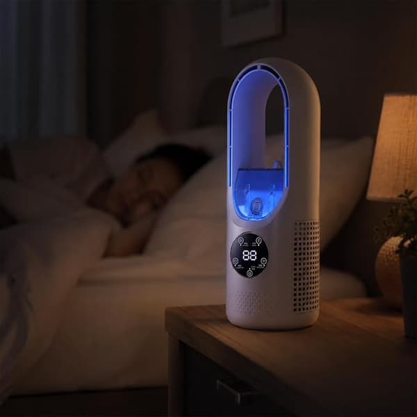 USB-driven skrivbordsfläkt, kompakt bladlös design