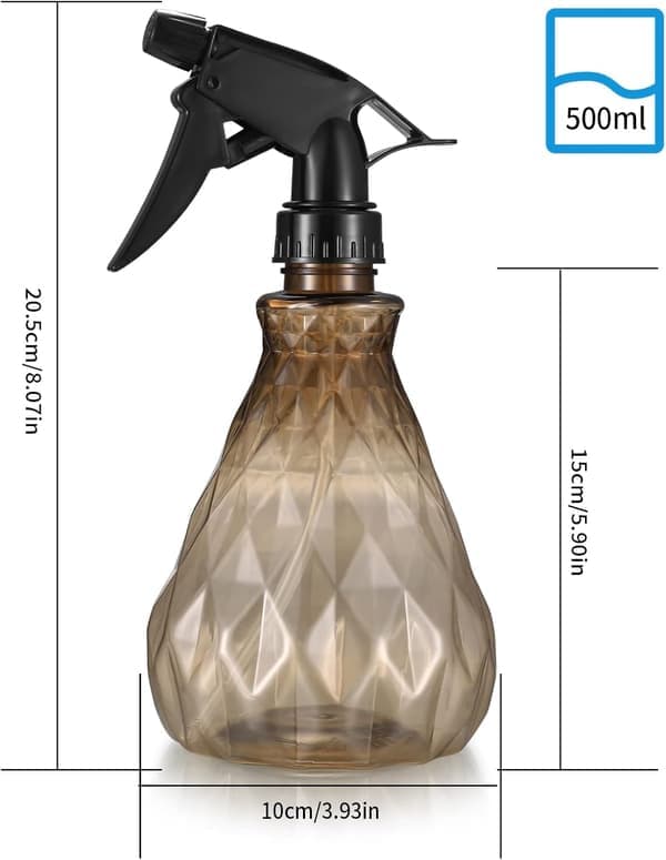 2 kpl 500 ml uudelleentäytettäviä muovisia suihkepulloja