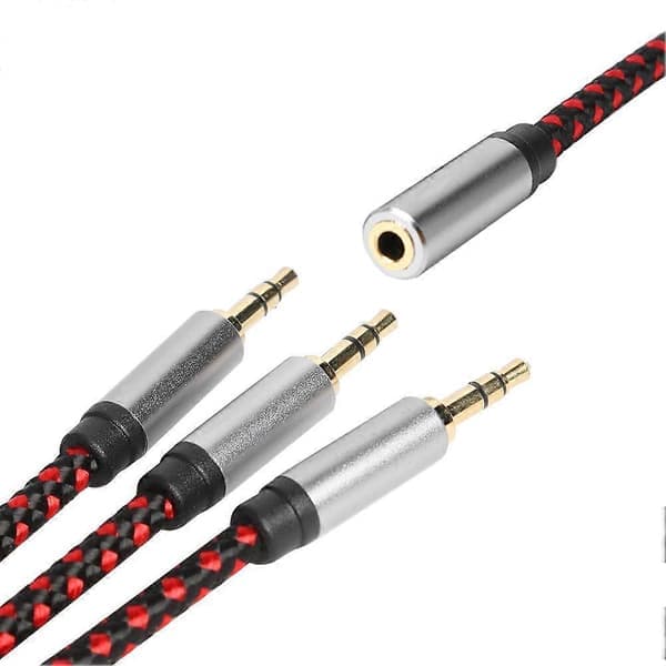 30 cm 3,5 mm hun til 3 3,5 mm han jack audio splitterkabel Aux-ledning