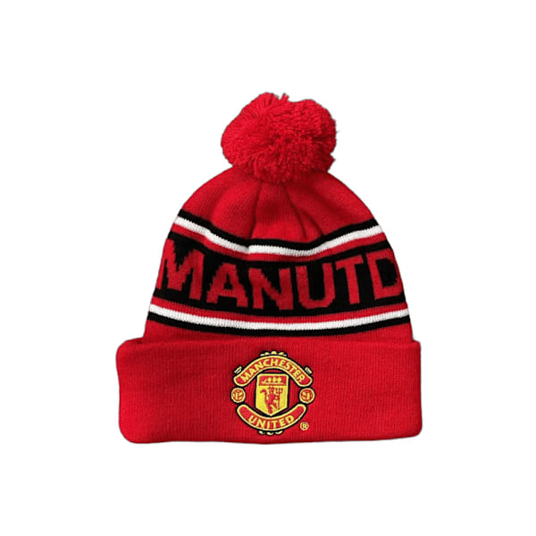 Manchester United Fotbollsklubb Stickad Mössa Manchester United Red Manchester United Red
