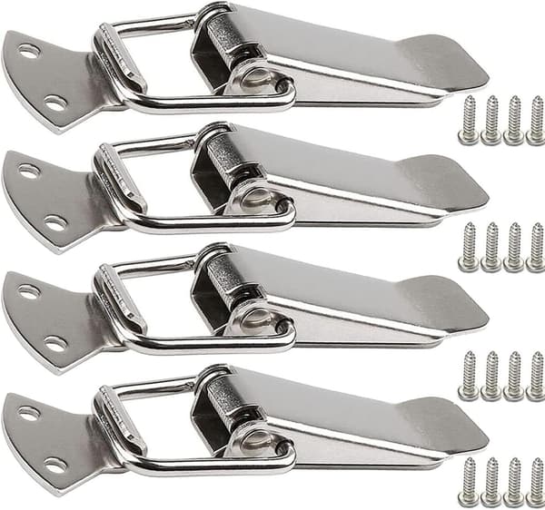 Stainless Steel Toggle Latch with Screws, 56mm Latch Lock, Spring Loaded Buckle, Clamp, Box Closure, Toolbox Lock Lid