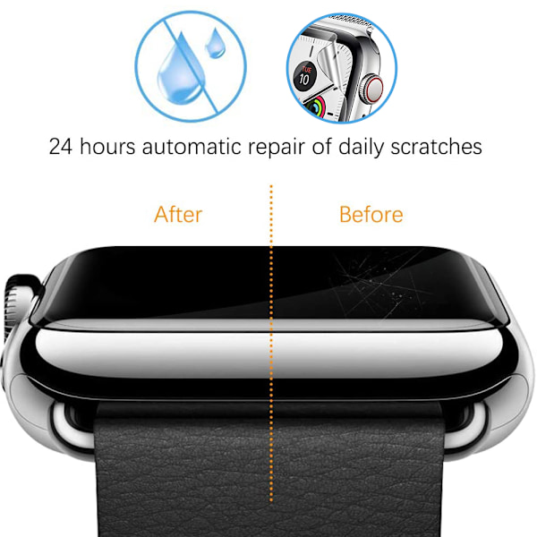 Apple Watch skärmskydd, ersättning TPU skärmskydd anti-scratch bubbelfri hög-touch skärmskydd, 6-pack Series3 42mm
