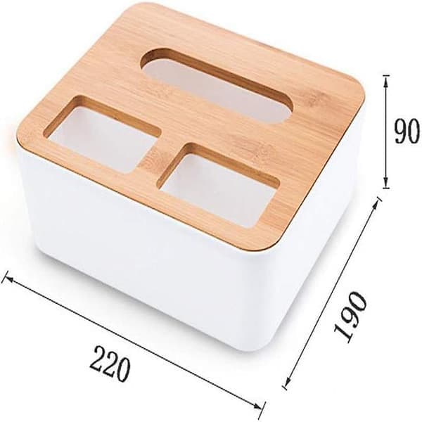 Vevboks, rektangulær trelokk plast vevboks papirserviett hjemmebilholder arrangørdekorasjon (22 X 19 X 0.9cm)