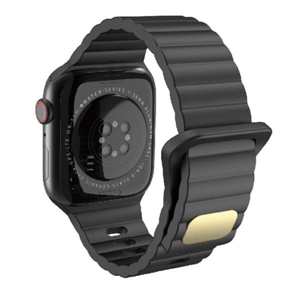 Apple Watch 7/8/9 41mm etc Klockarmband i Silikon - Svart Svart