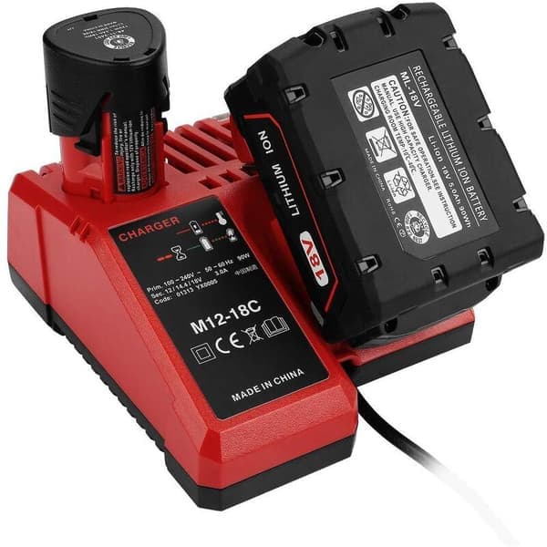 For Milwaukee M12-18FC hurtiglader kombinert lading av litiumbatteri