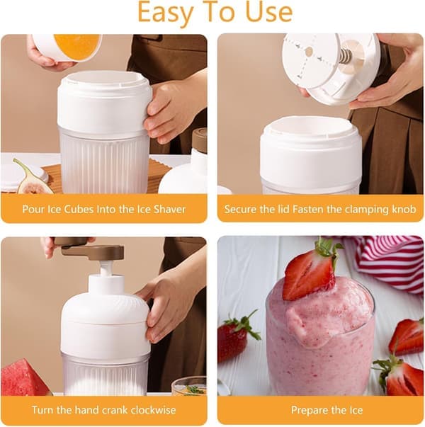 Manual Ice Shaver - Efficient, Non-Electric Ice Maker and Shaver; Equipped with 2 Ice Molds; Ideal for Camping and Home Use