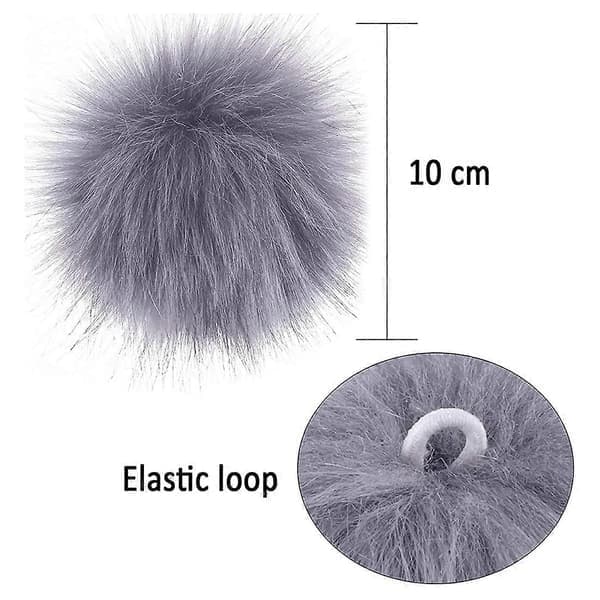 20 stycken DIY Fuskpäls Fluffig Pom Pom med elastisk ögla för hattar Nyckelringar Halsdukar Handskar Väskor