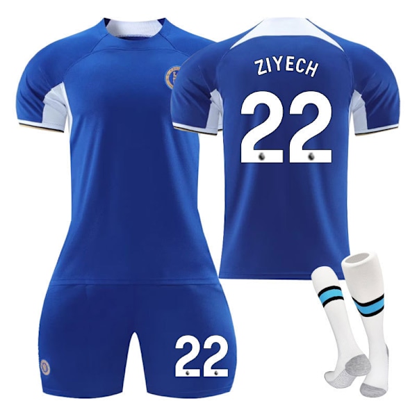 23-24 Chelsea hem barnens student träningsdräkt tröja idrottslag uniform NO.22 ZIYECH 22 NO.22 ZIYECH 22