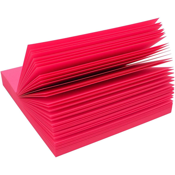 8 olika färgade självhäftande lappar, 76 x 76 mm, självhäftande block