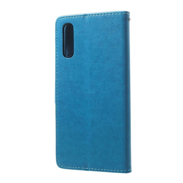 Butterfly läder Samsung Galaxy A70 fodral - Blå Blå