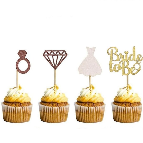 Rose Gold Bride To Be Cupcake Toppers For Wedding Cake Decoration Bridal Shower Hen Party Cupcake Topper Cake Decorating Supply 12pcs A 12pcs A