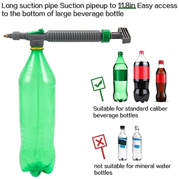 Adjustable Drink Bottle Sprayer Portable Magic Sprayer Garden Watering Tool for Watering and Spraying Fertilizer