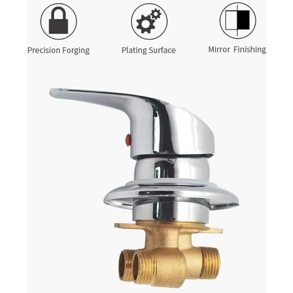 Thermostatic Shower Mixer in Solid Chrome-Plated Brass – G1/2 Thread – Ceramic Cartridge – Integrated Non-Return Valves