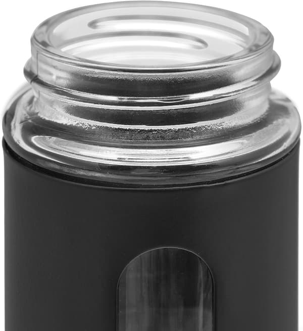 Krydderiglas, sæt med 12, 3 hulstørrelser, urter, 90 ml, glas og rustfrit stål, sort/sølv