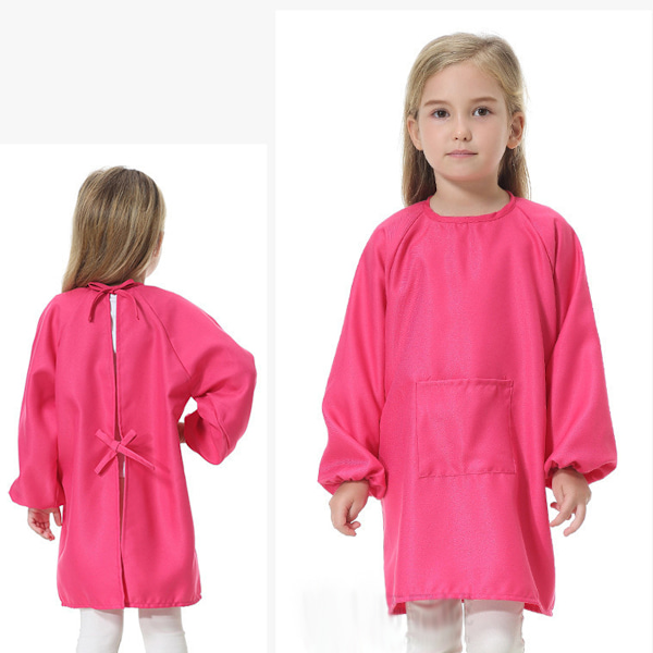 Barnkonst Smock, Förkläde med Ficka för Barn, Konstnärsmålning Förkläden Smocks med Lång Ärm, L