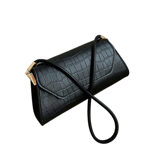 Retro Underarm Bag - Durable Hardware - for Everyday Use and Short Trips Black