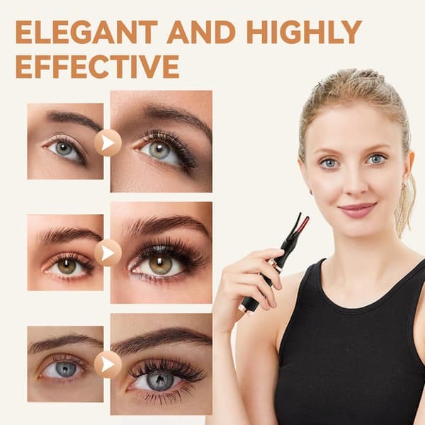 Heated Eyelash Curler for Women, Anti-Scald, Mini Electric Eyelash Curler with 3 Temperature Settings, USB Charging