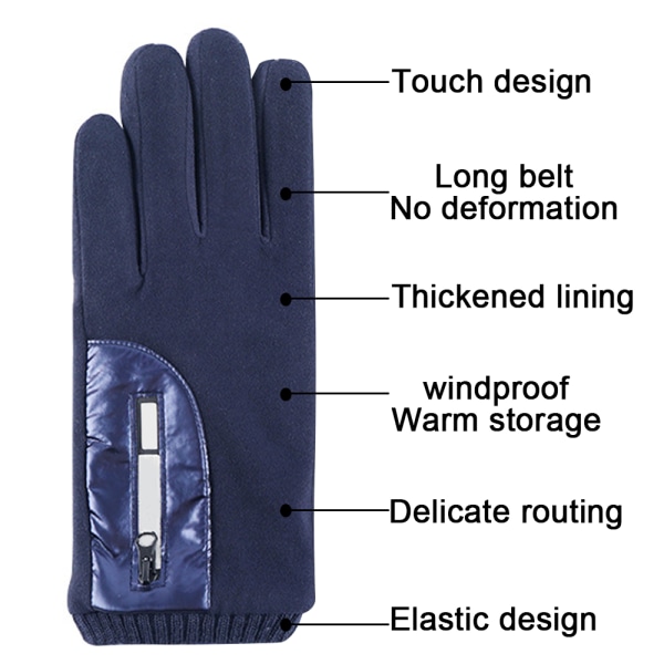 Vinter pekskärm varma handskar för cykling, thermal vindtät