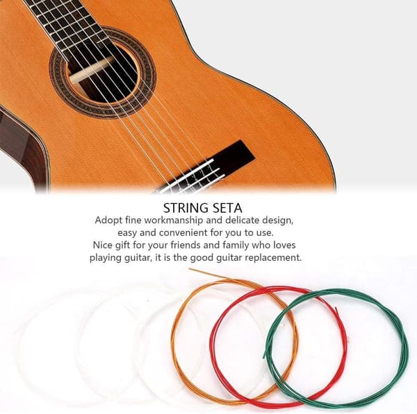 Gitarrsträngar Nylon. Akustiska gitarrsträngar Färgade gitarrsträngar 6st/set Nylon Klassiska strängar Standardspänning för akustisk gitarrbyte