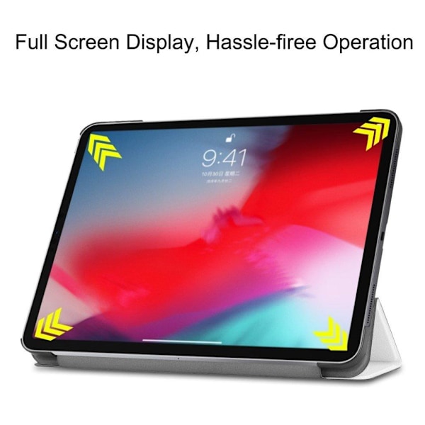 iPad Pro 11 inch (2018) vikbart syntetläder tablett skyddsfodral - Vit Vit