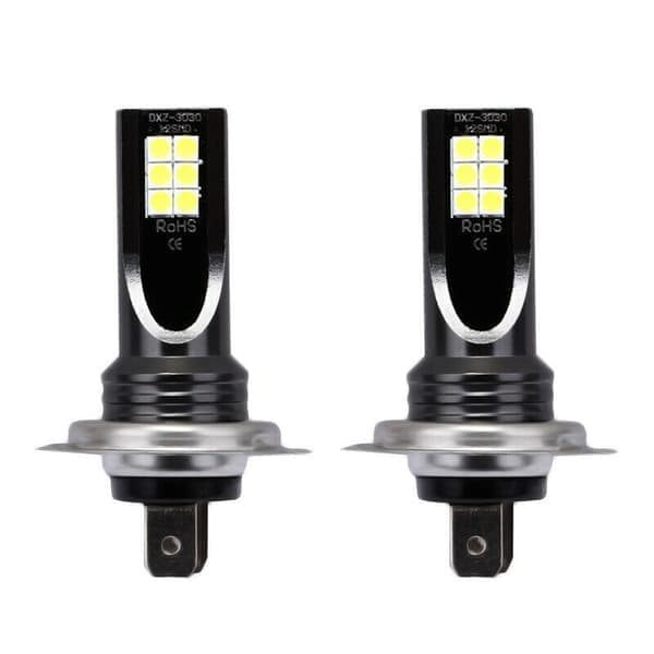 2 x H7 LED-frontlykter for bil DC12-24 6500K