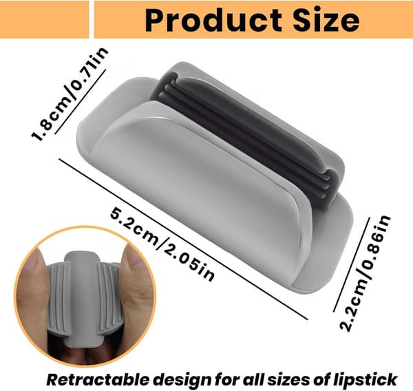 Silikone Chapstick Holder - 2-pak Grå | Premium Blødt Silikone Materiale | Bil Læbepomade Holder | Sjov Æstetisk Biltilbehør til Kvinder Interiør