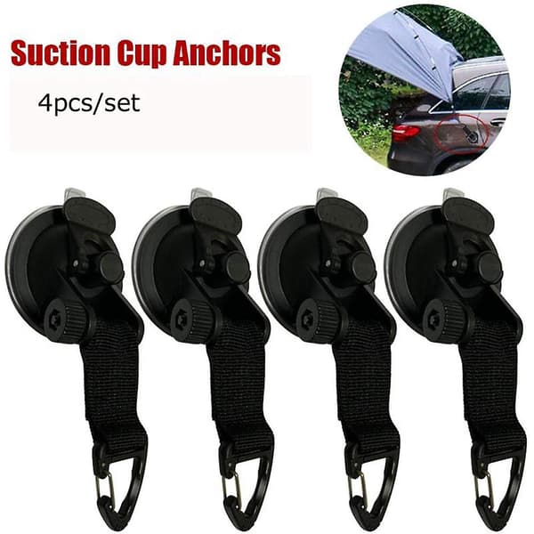 4-pack Heavy Duty Suction Cup Mounts Outdoor Suction Cup Windshield Camping Mounting Hooks Car Tent Suction Cup