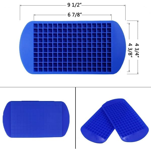 Silikon Mini Isbitsformar 2-pack, 160 Små Isbitsformar Lätta att Frigöra Krossad Isbit, för Kylning av Whiskey Cocktail, Blå